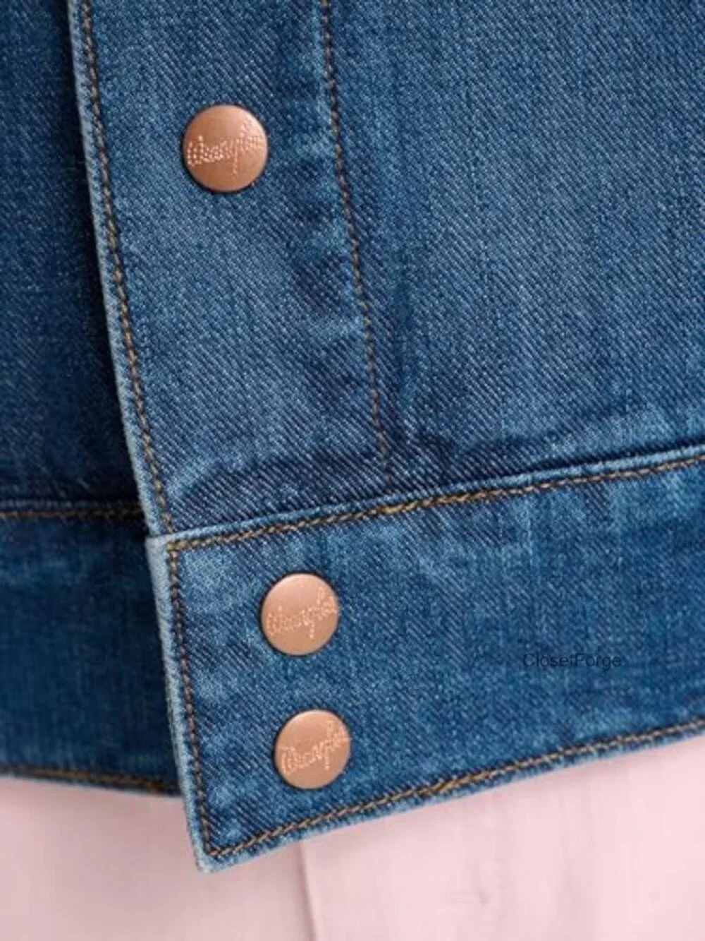 100% Cotton Denim Jacket with Hidden Print